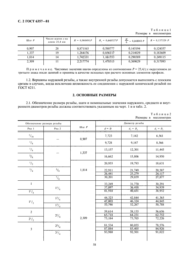 Резьба трубная цилиндрическая гост 6357 81 на чертеже