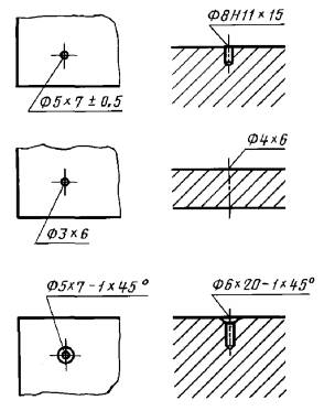 Чертеж отверстия с зенковкой