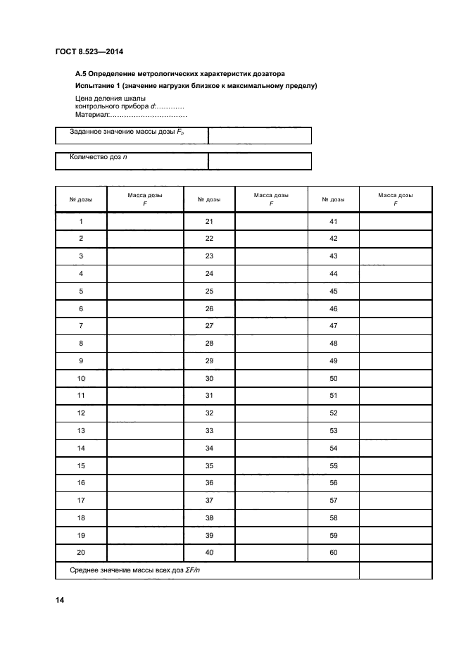 Журнал калибровки образец