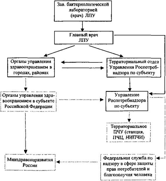 Схема движения отходов в бактериологической лаборатории