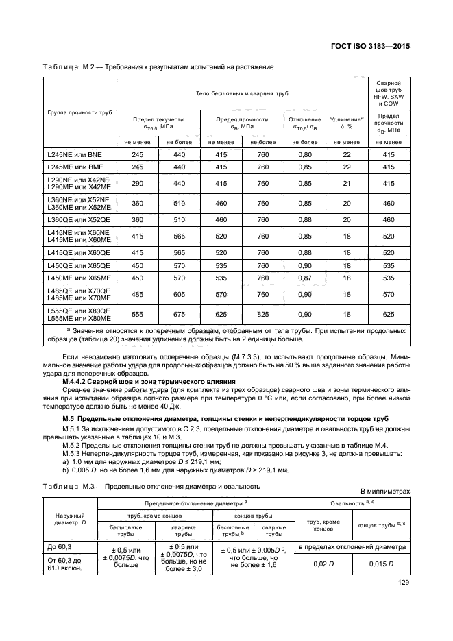 Толщина стенки трубопровода гост