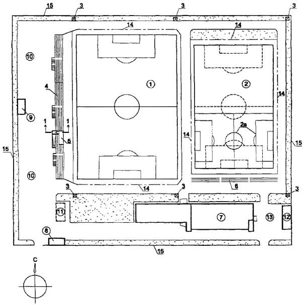 Чертеж спортивного сооружения