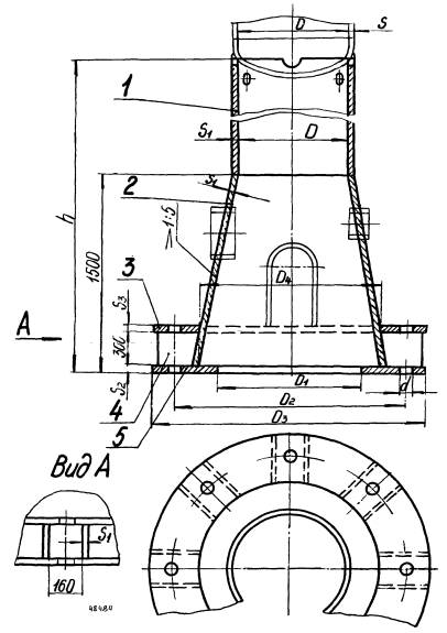 Чертеж конической обечайки