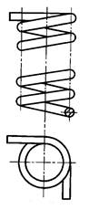 Условное изображение пружины на чертеже