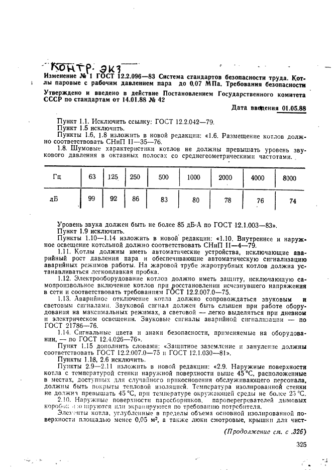 Рабочее давления парового котла