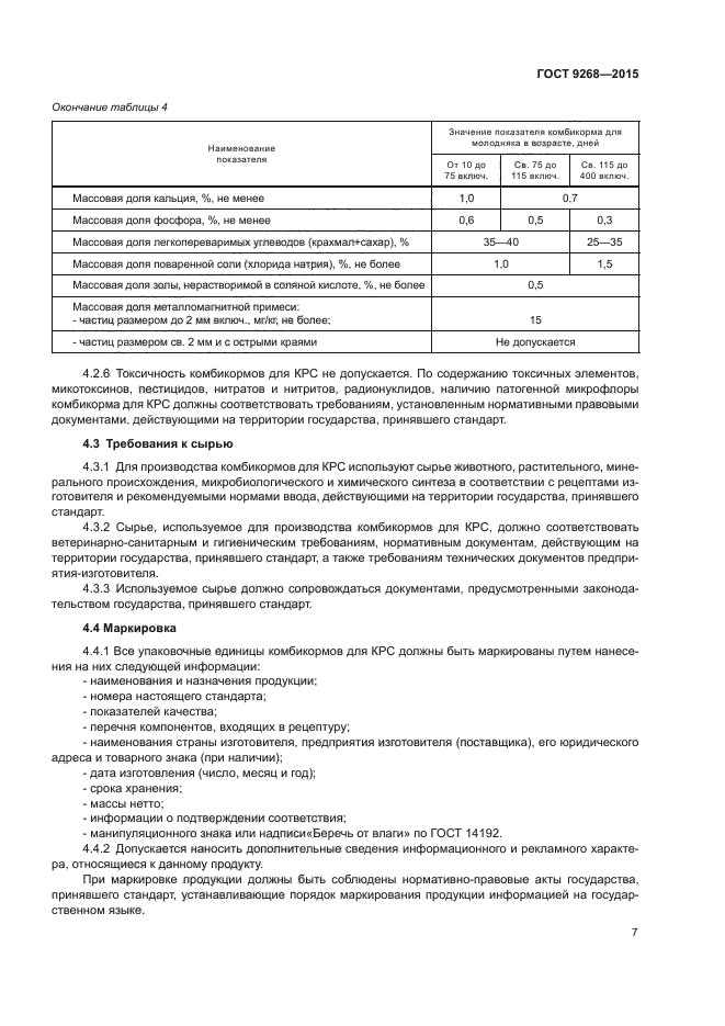 Комбикорм для КРС по ГОСТУ. Требования к сырью.