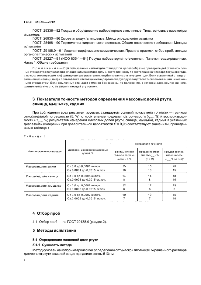 Метод определение ртути