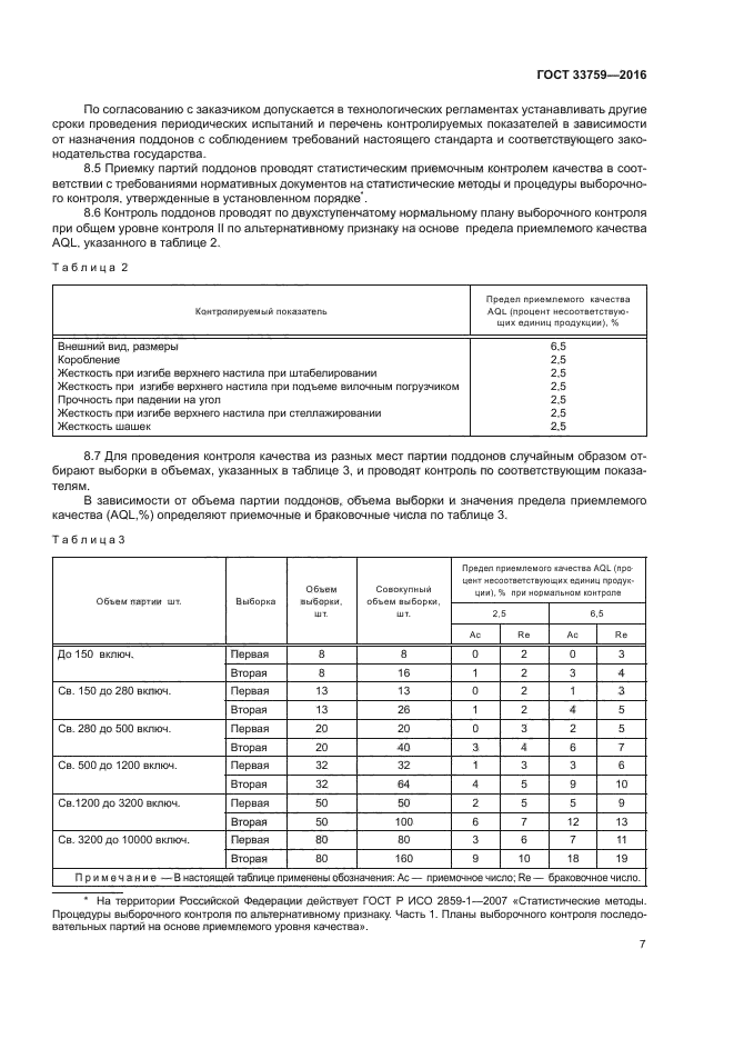 Планы выборочного контроля гост