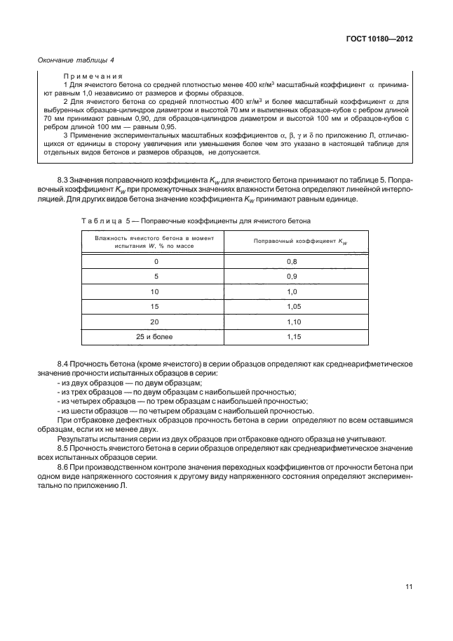 Контрольные образцы бетона гост