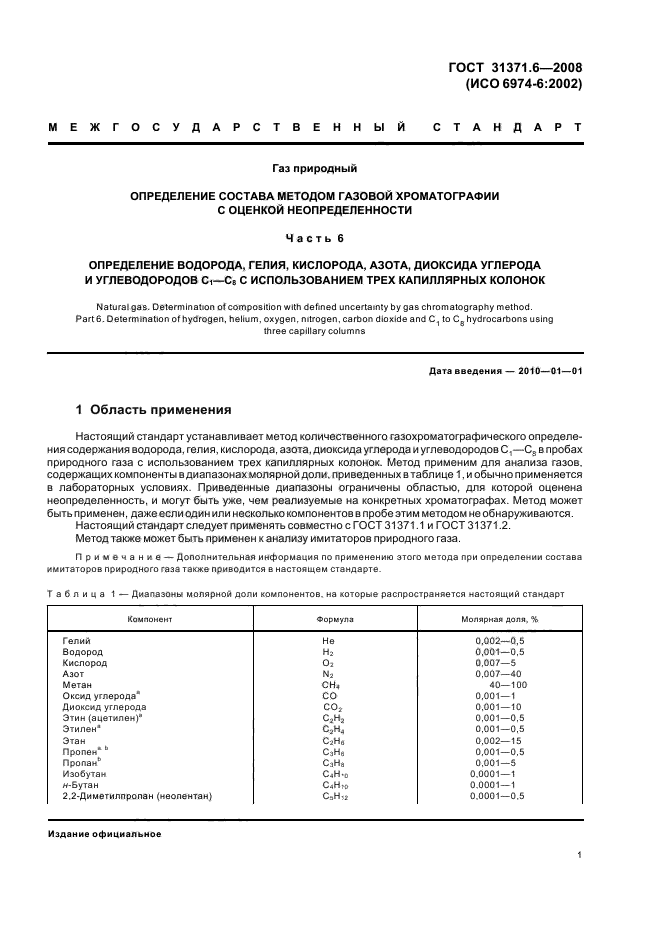 Стандарты природного газа