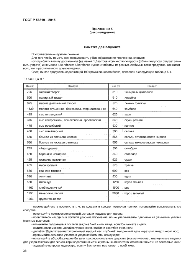 План беседы по профилактике пролежней по госту