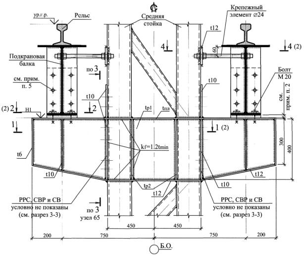 Крепление подкрановой балки чертеж