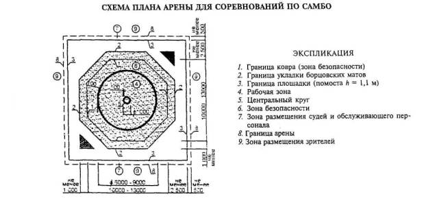 Зал для борьбы размеры