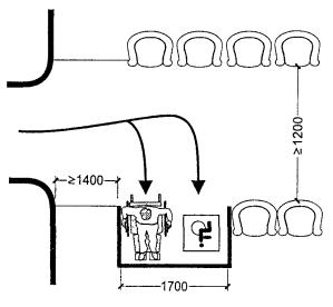 Размер места для инвалидов в зрительном зале