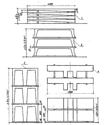 Схемы складирования железобетонных лотков