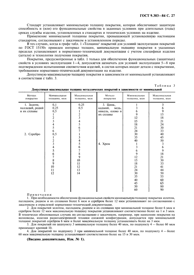 Допустимые толщины покрытий. Покрытие 09 ГОСТ9.303-84.