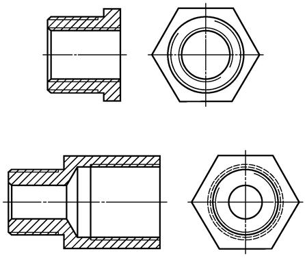 Чертеж переходника с резьбой