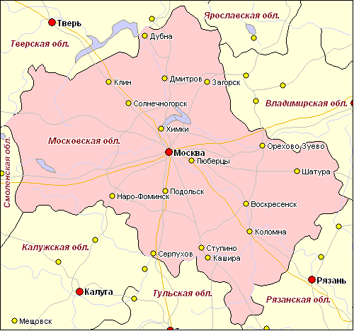 Карта границ московской области