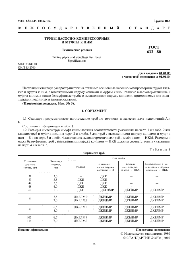 Резьба нкт 60 гост 633 80 чертеж ГОСТ 633-80 Трубы насосно-компрессорные и муфты к ним. Технические условия - ГОС