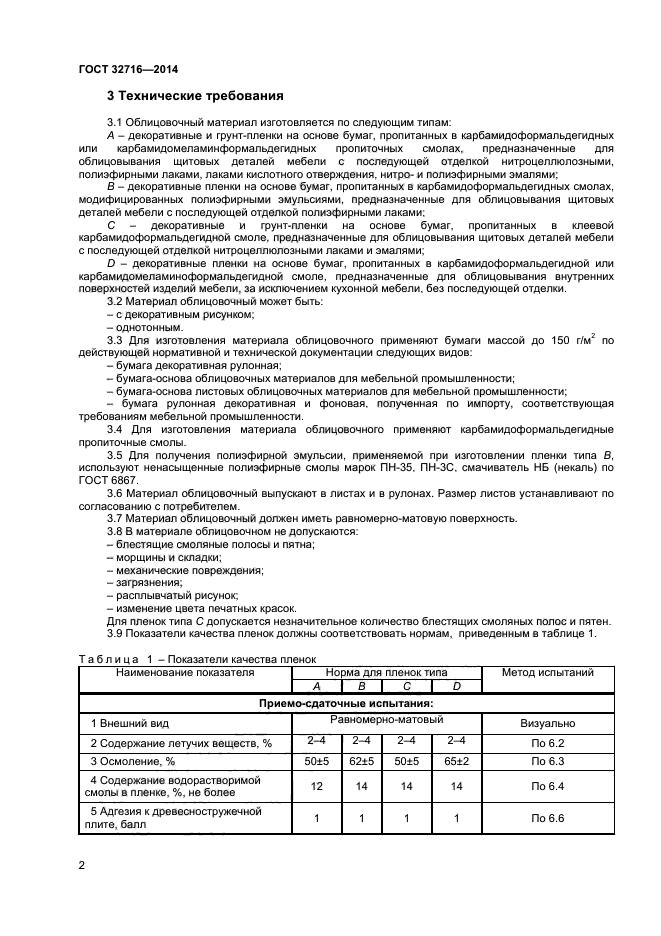 Технические требования к мебели