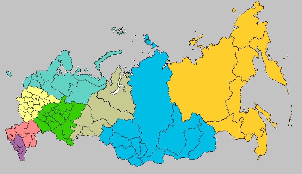 Карта регионов для презентации