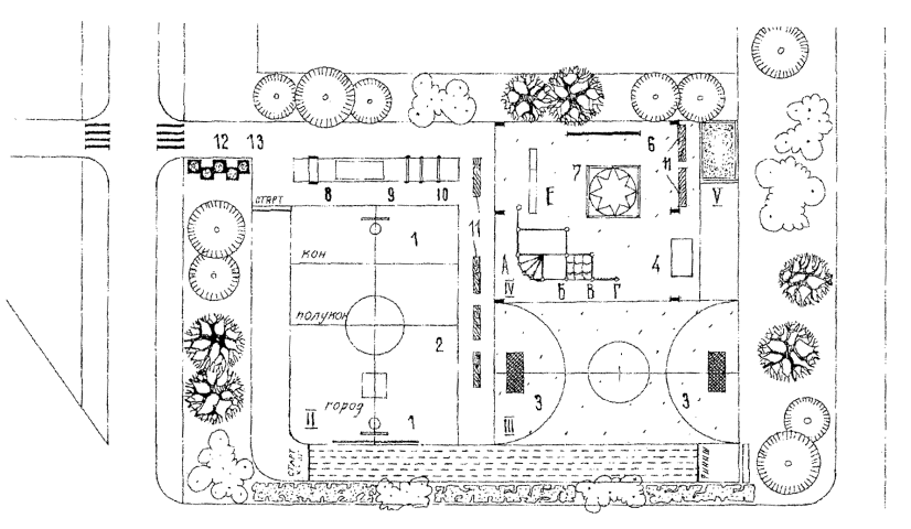 Детская спортивная площадка схема