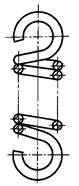 Условное изображение пружины на чертеже