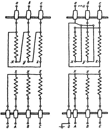 Параллельное соединение трансформаторов схема