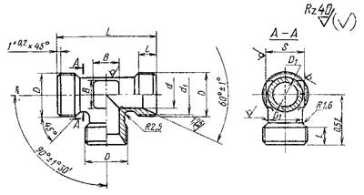 Тройник резьбовой чертеж