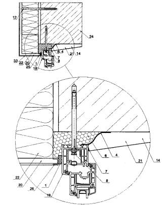 Узел крепления окна к утеплителю