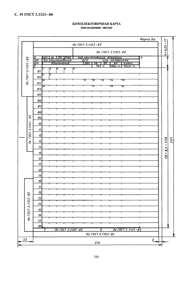 Комплектовочная карта гост