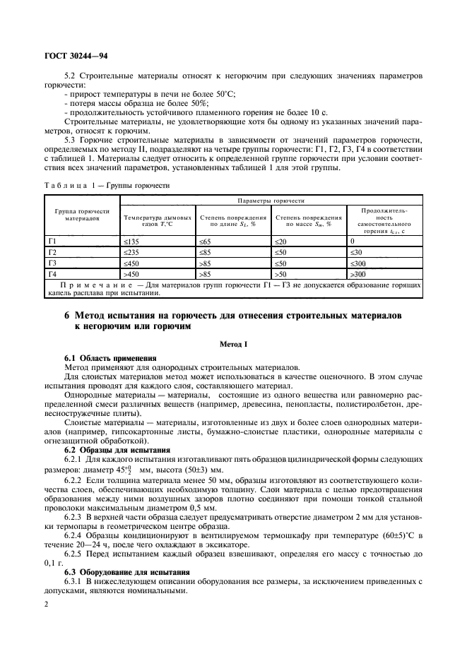 Строительные материалы относят к негорючим при потере массы образца не более