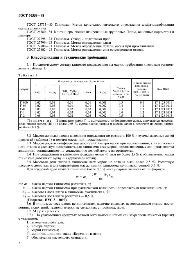 Примеси в глиноземе