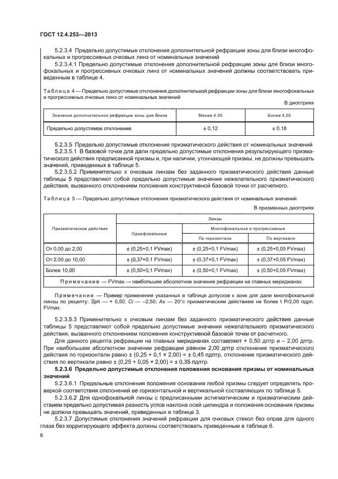 Отклонения от номинальных значений