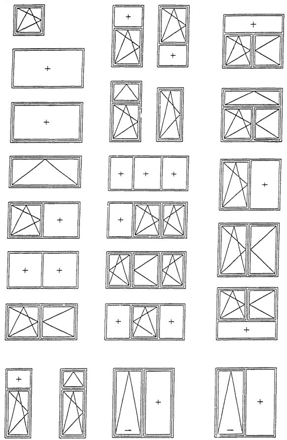 Схема окон на чертежах