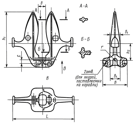 Якорь матросова чертеж сварной