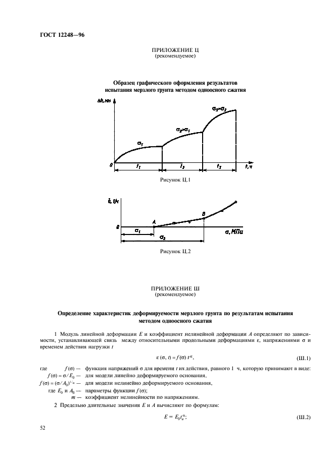 Методы определения характеристик прочности. ГОСТ 12248-96. Назовите характеристики деформируемости грунтов..