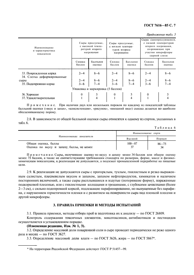 Спецификация на сыр образец