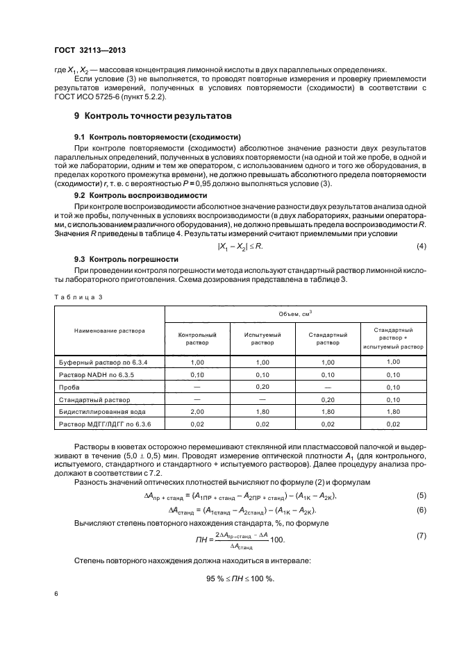 Концентрация лимонной кислоты